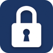 Lock icon on a blue background